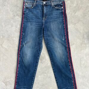 Hudson Jeans Relaxed Skinny with Red Stripes US 31